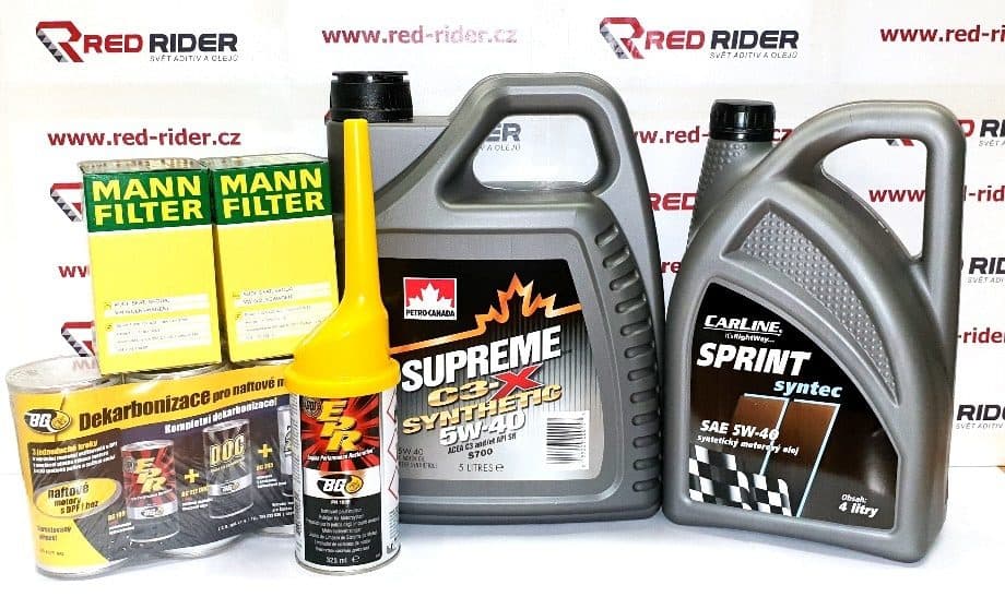Red-Rider.cz BGSEN40 Dekarbonizační set: 2x BG 109 325 ml, BG 112 325 ml, BG 245 325 ml, Carline Sprint 5W40 4L, Petro Canada C3-X 5W40 5L