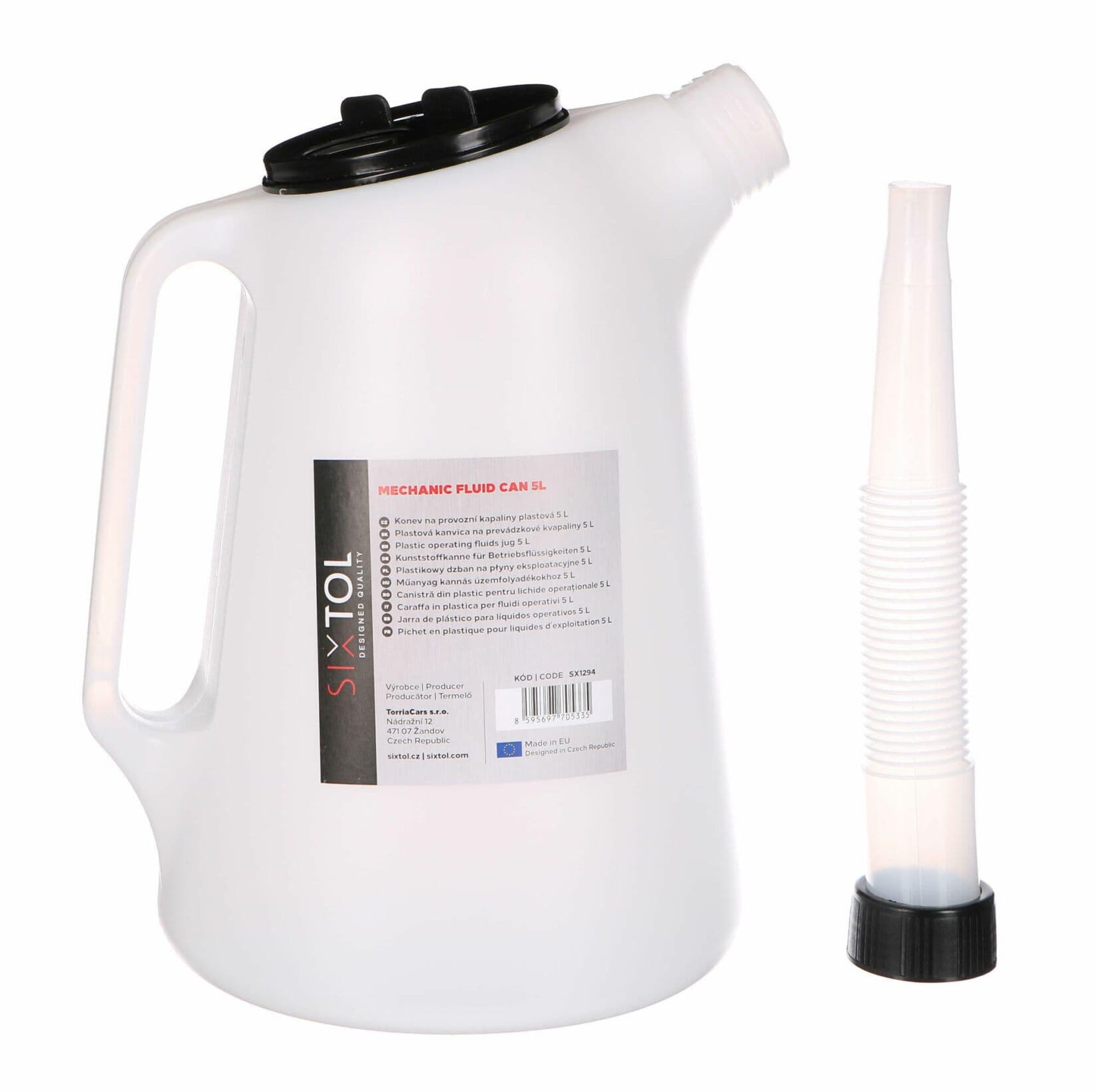 Konev na provozní kapaliny plastová MECHANIC FLUID CAN 5L SIXTOL - náhled 2