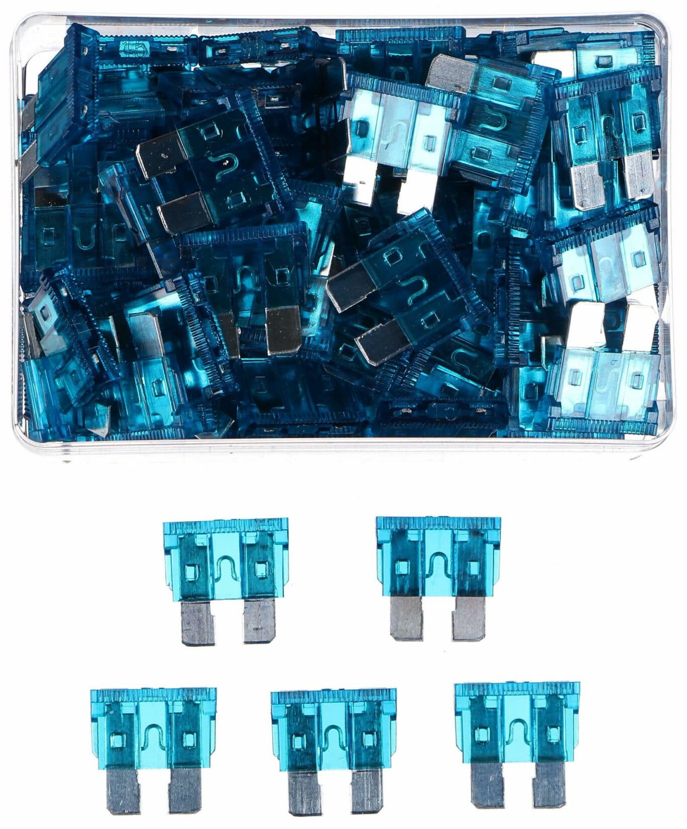 Sada nožových automobilových pojistek MECHANIC FUSE SET 15A, 100ks SIXTOL - náhled 2
