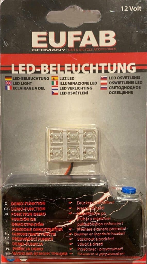 LED panel 30x20 mm 12V, 6LED modré - EUFAB - náhled 2