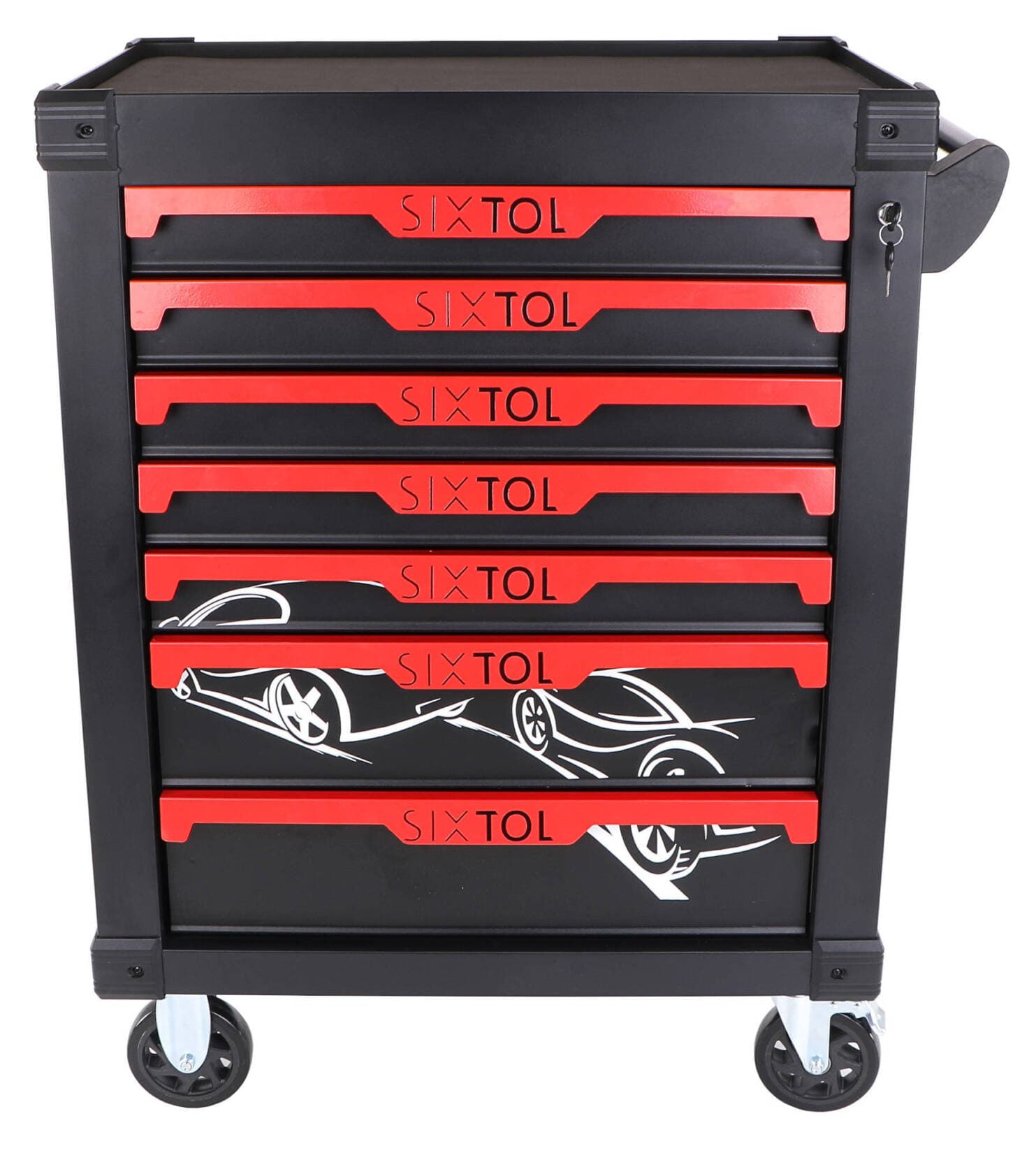 Dílenský vozík na nářadí MECHANIC TROLLEY KEVIN, 7 šuplíků SIXTOL