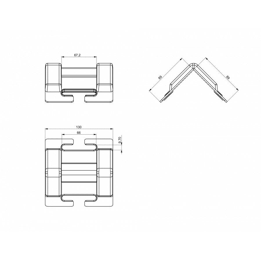 Ochranný roh k upínacím pásům 130x100 mm PVC - náhled 4