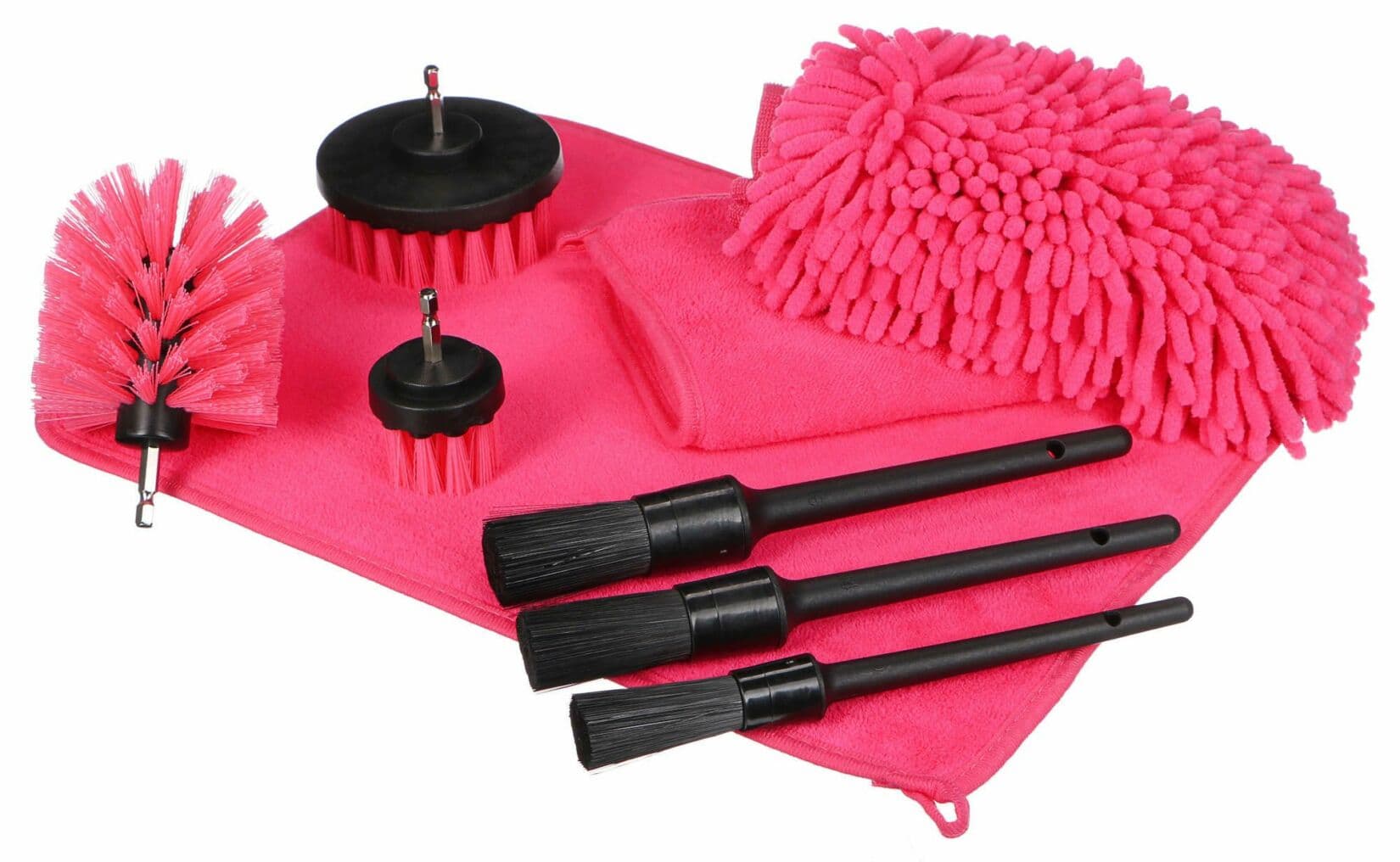 Multifunkční sada nástrojů pro čištění a mytí auta CAR DETAILING PINK 9, 9ks SIXTOL - náhled 4