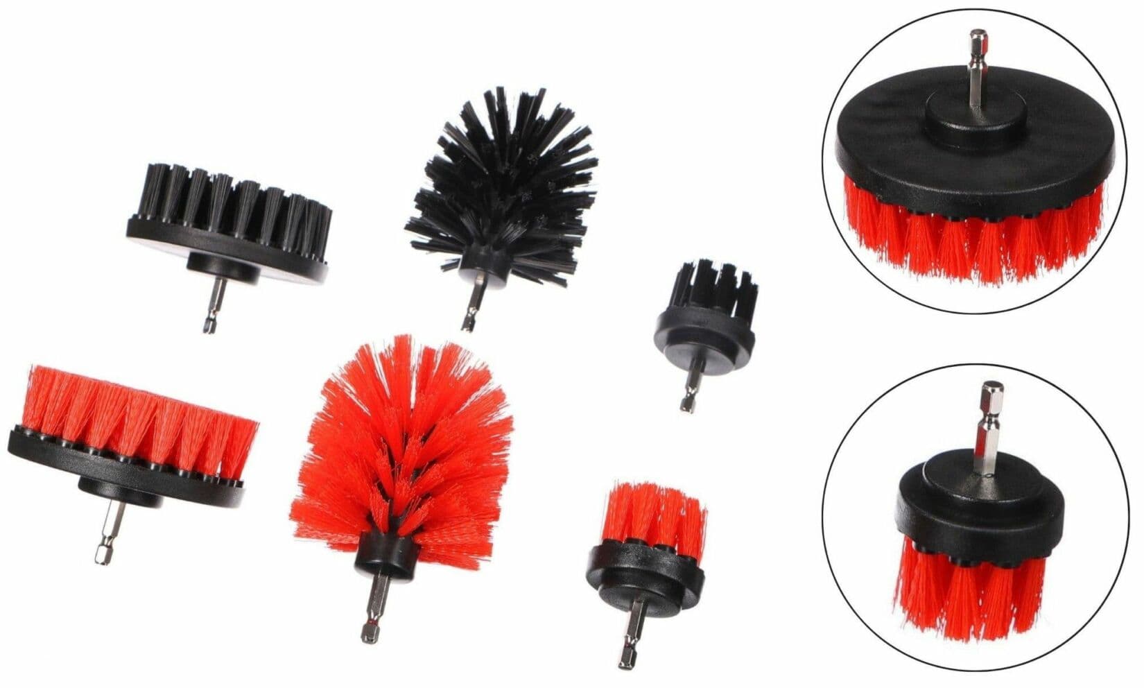 Sada kartáčů na vrtačku pro čištění auta CAR DETAILING DRILL BRUSH 6, 6ks SIXTOL - náhled 3