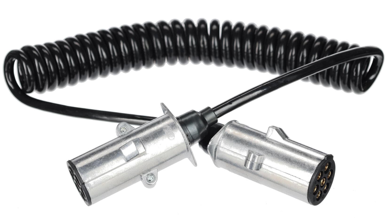 Propojovací spirálový kabel 7pin typ N TRAILER CABLE 13, kovová zástrčka, 24V, 3,5m SIXTOL