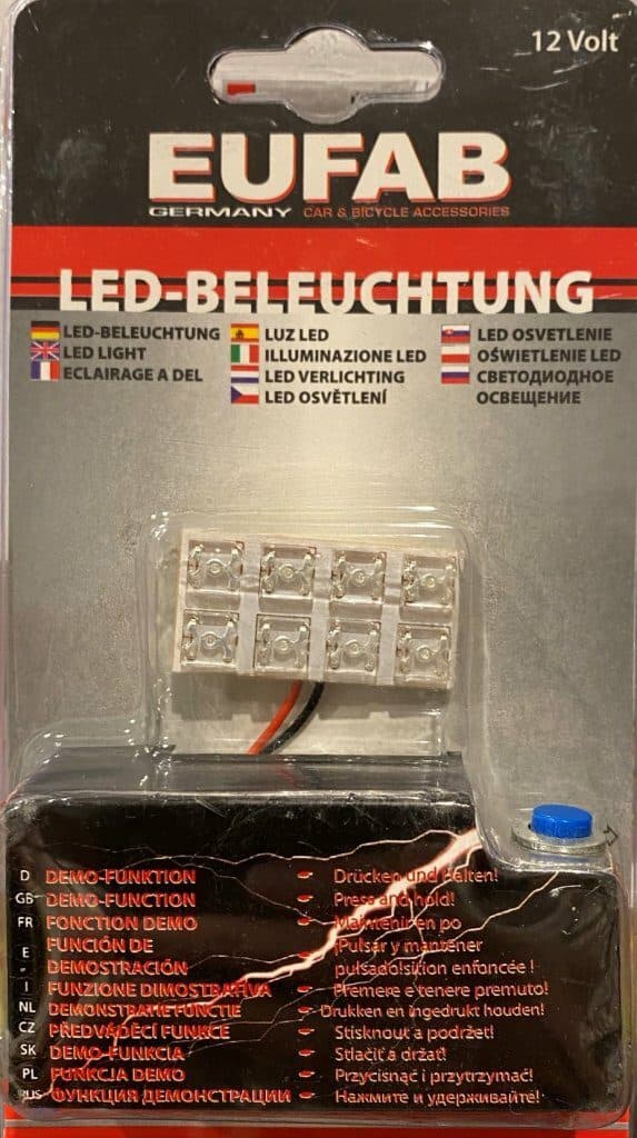 LED panel 40x20 mm 12V, 8LED modré - EUFAB - náhled 2