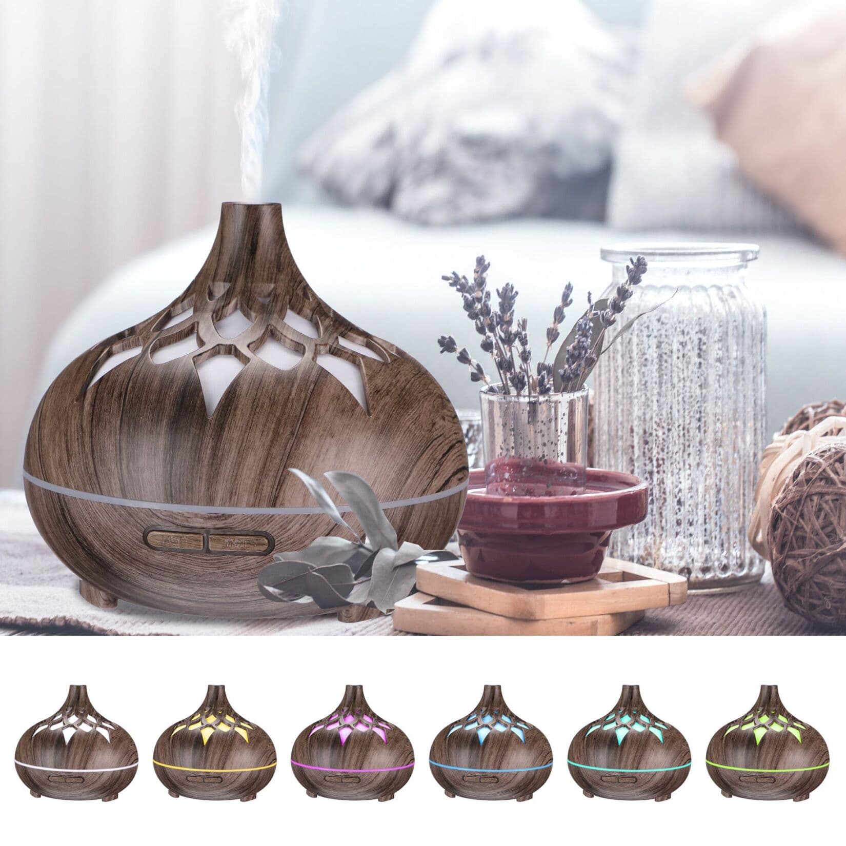 Aroma difuzer Palm šedé dřevo 500ml SIXTOL - náhled 5