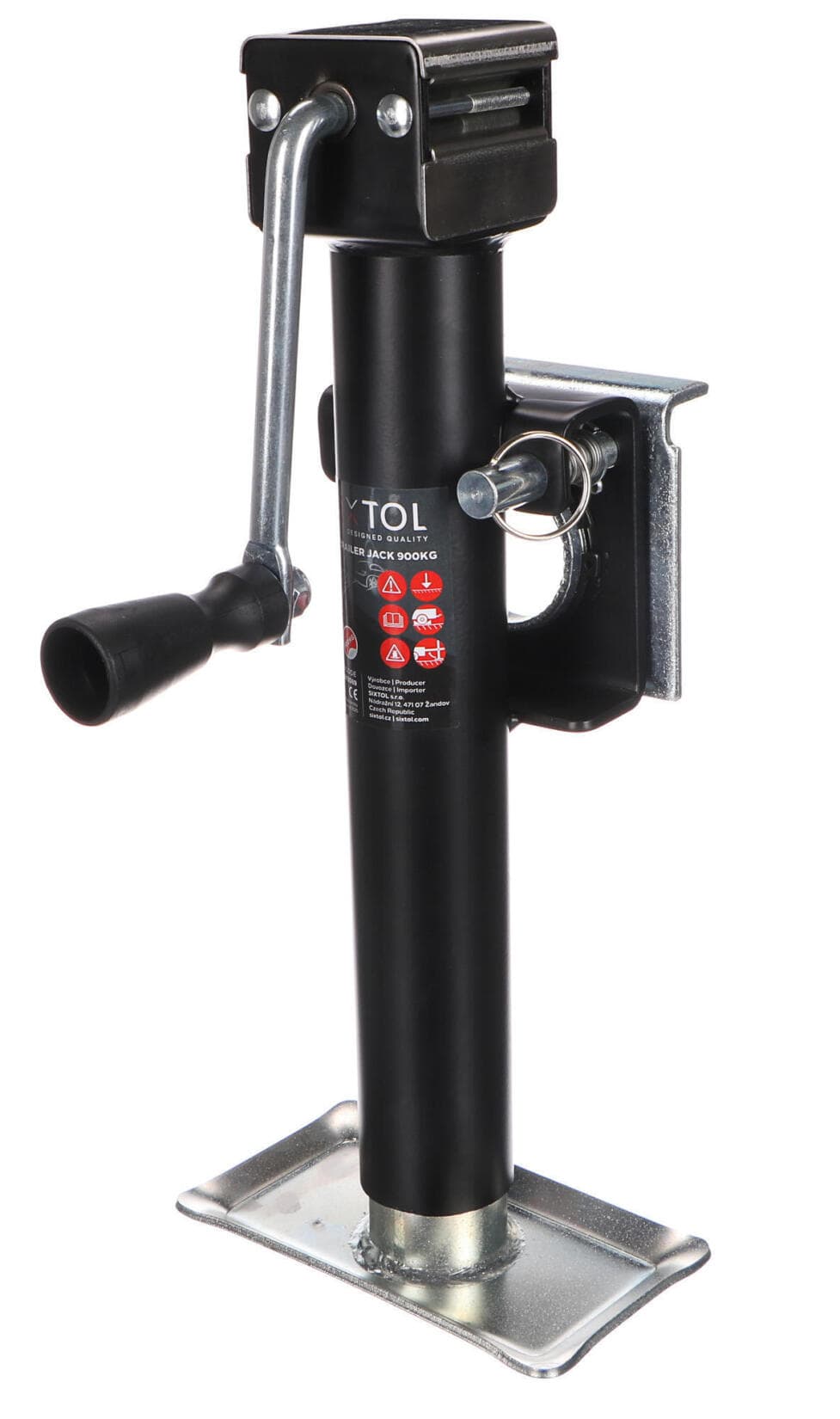 Zvedák přívěsu SX TRAILER JACK 900KG, svařovaný, plochý SIXTOL - náhled 2