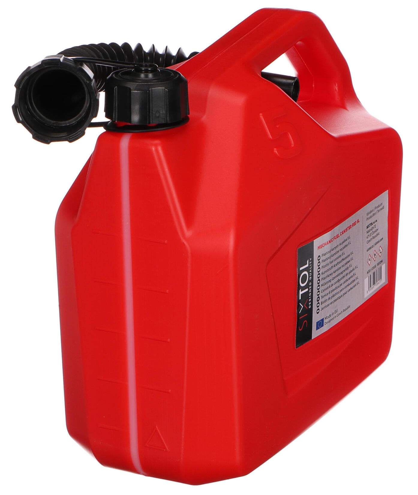 Kanystr plastový MECHANIC FUEL CANISTER RED 5L, červený SIXTOL - náhled 4