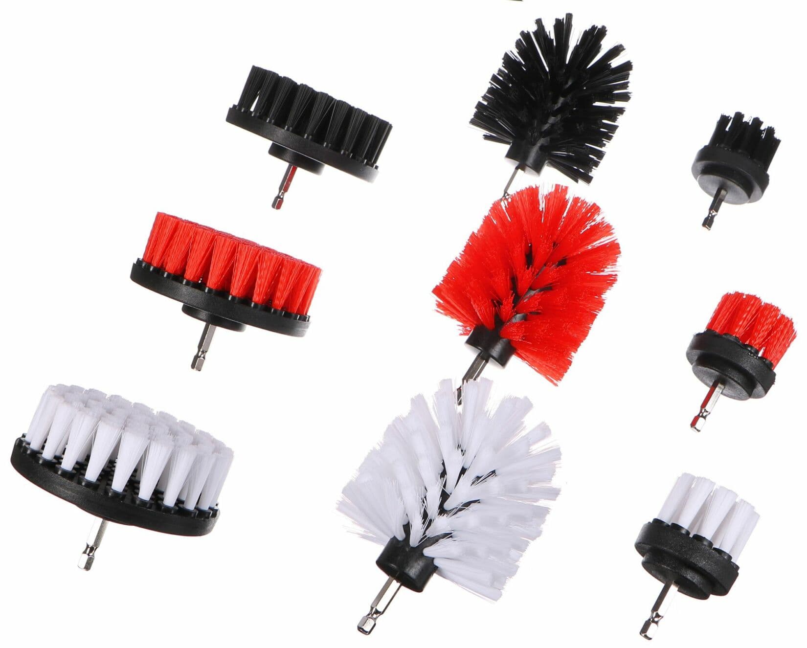 Sada kartáčů na vrtačku pro čištění auta CAR DETAILING DRILL BRUSH 9, 9ks SIXTOL - náhled 3