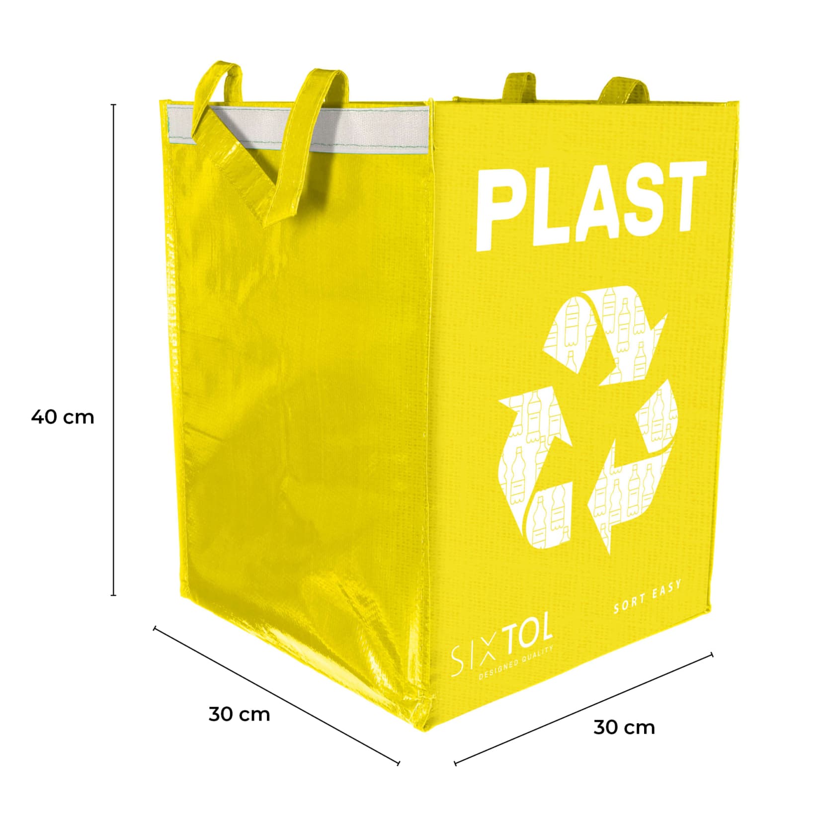 Taška na tříděný odpad SORT EASY PLASTIC, 30x30x40cm, 36l SIXTOL - náhled 5