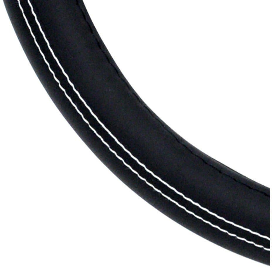 Potah volantu s bílými linkami UNI 37-39cm - černý - náhled 2