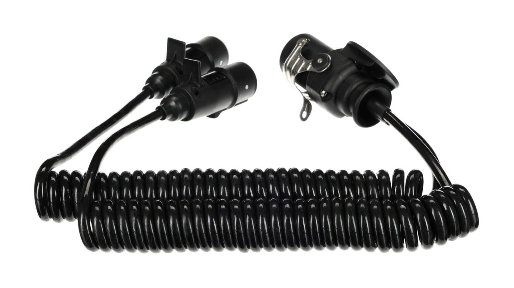 Propojovací spirálový adaptér z 15pin na 2x 7pin zástrčku (S+N) TRAILER CABLE 9, 24V, 3,5m SIXTOL - náhled 3