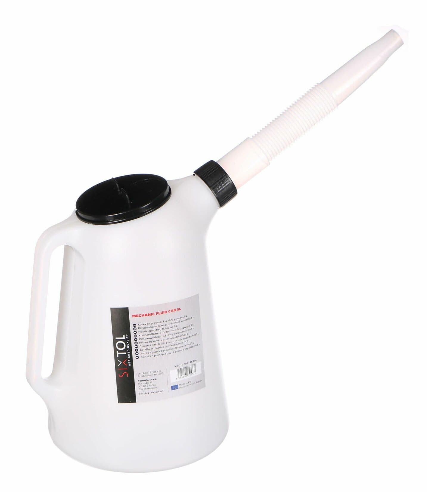 Konev na provozní kapaliny plastová MECHANIC FLUID CAN 5L SIXTOL
