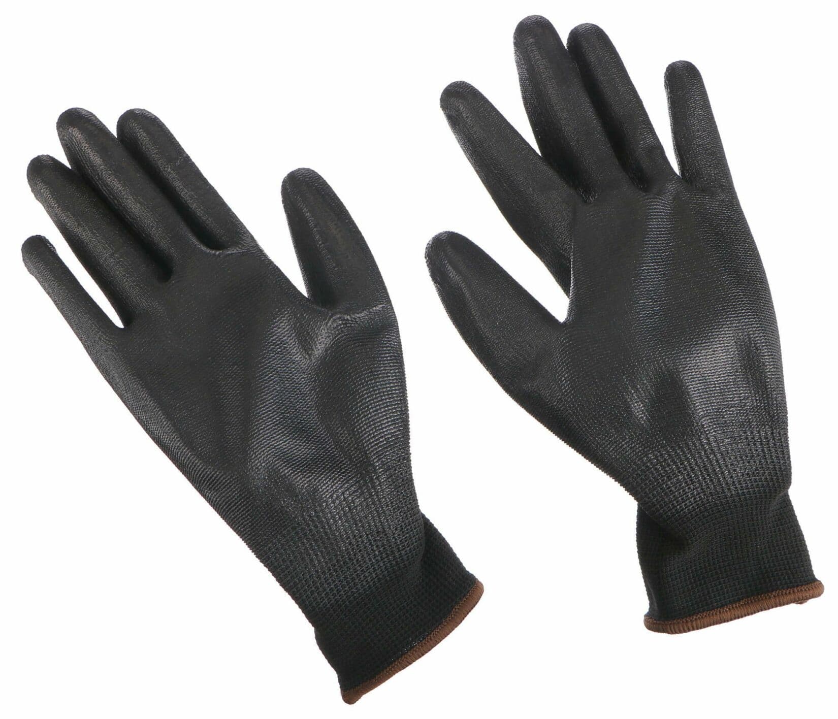 Rukavice pracovní z polyesteru polomáčené v polyuretanu GLOVE PE-PU 9, černé, velikost 9" SIXTOL - náhled 4