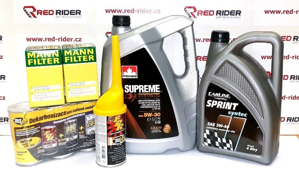 Red-Rider.cz BGSEN30 Dekarbonizační set: 2x BG 109 325 ml, BG 112 325 ml, BG 245 325 ml, Carline Sprint 5W40 4L, Petro Canada C3-X 5W30 5L