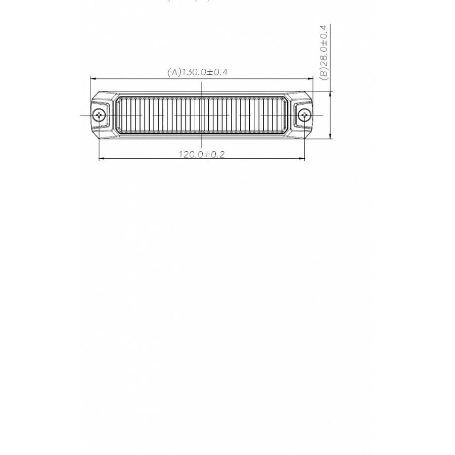 Výstražné LED světlo vnější oranžové, 12-24V 6LED 7W, ECE R65, ECE R10, 130x28 mm - náhled 4