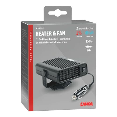 Ventilátor s topením a rozmrazováním skel 24V 150W LAMPA - náhled 2