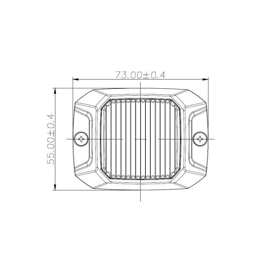 Výstražné LED světlo vnější oranžové, 12-24V 4LED 10W, ECE R65, ECE R10, 73x55 mm - náhled 4