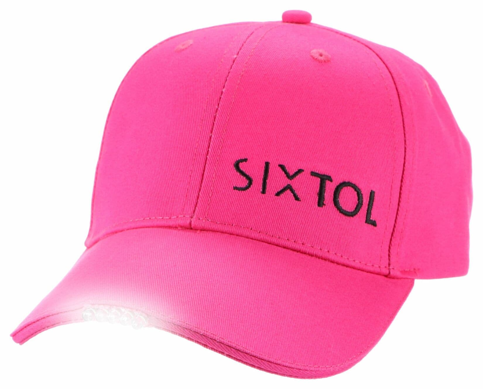 Kšiltovka s LED světlem B-CAP 25lm, nabíjecí, USB, univerzální velikost, růžová SIXTOL