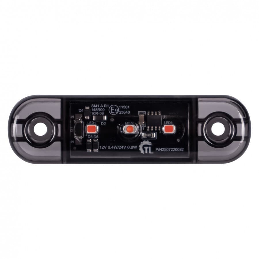 LED poziční světlo červené 84x24x11mm 3LED 12/24V ECE R10 R148 - náhled 3