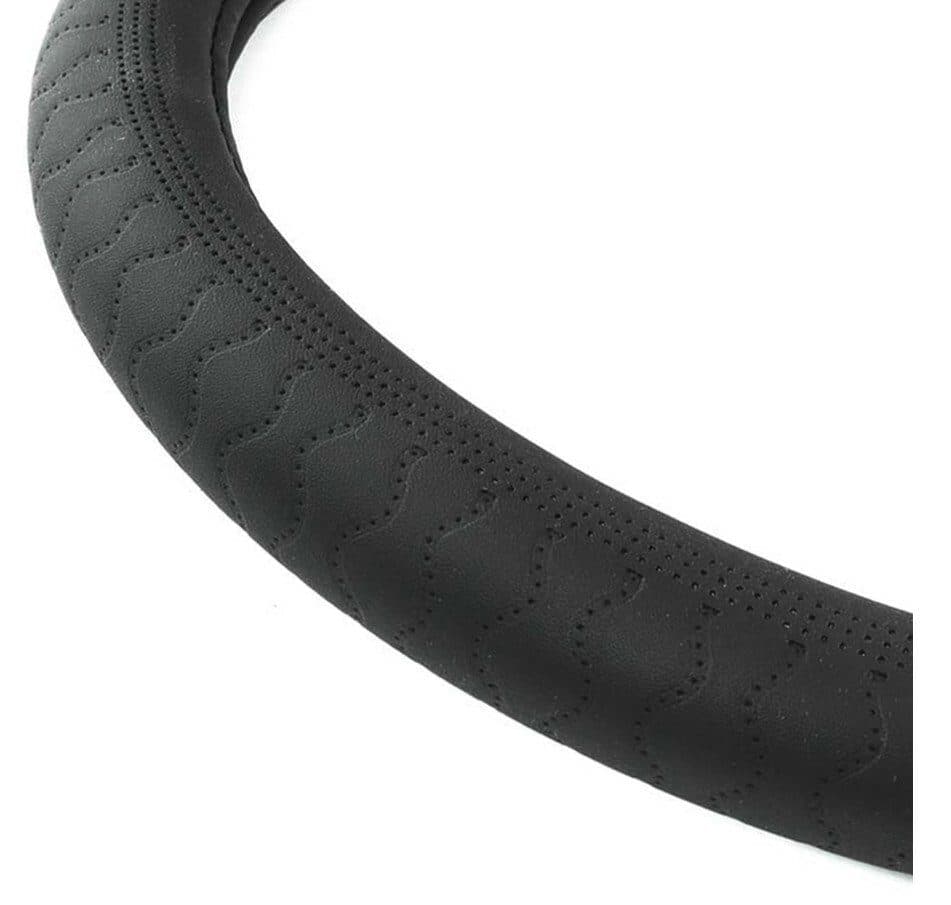 Potah volantu vzorovaný perforací UNI 37-39cm - černý - náhled 2