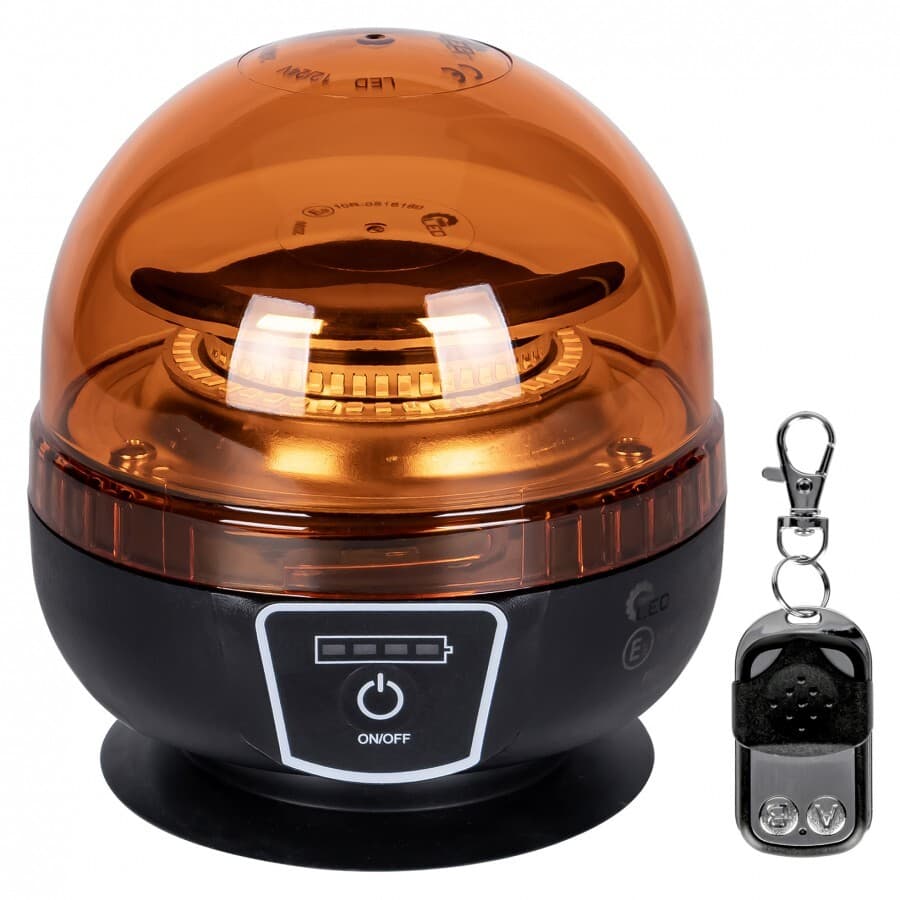 PROFI LED maják s dálkovým ovladačem 12-24V 45LED, oranžový, ECE R10, IP65