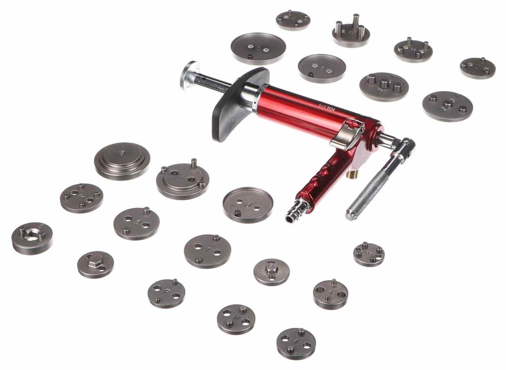 Pneumatický stlačovák brzdových pístů MECHANIC BRAKE SET PNEU 23, sada 23ks SIXTOL - náhled 4