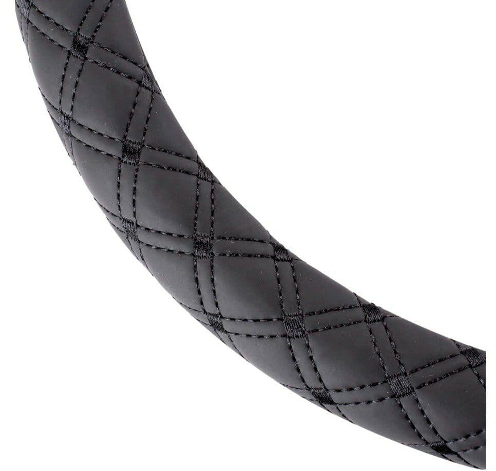 Potah volantu černě prošívaný UNI 37-39cm - černý - náhled 2