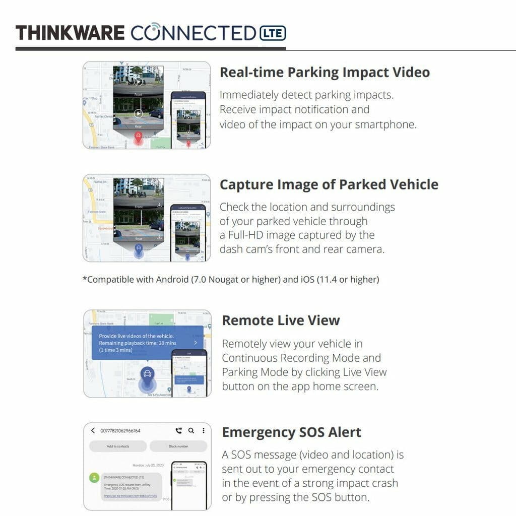 Autokamera 4G LTE WiFi Cloud GPS Thinkware T700 - náhled 3