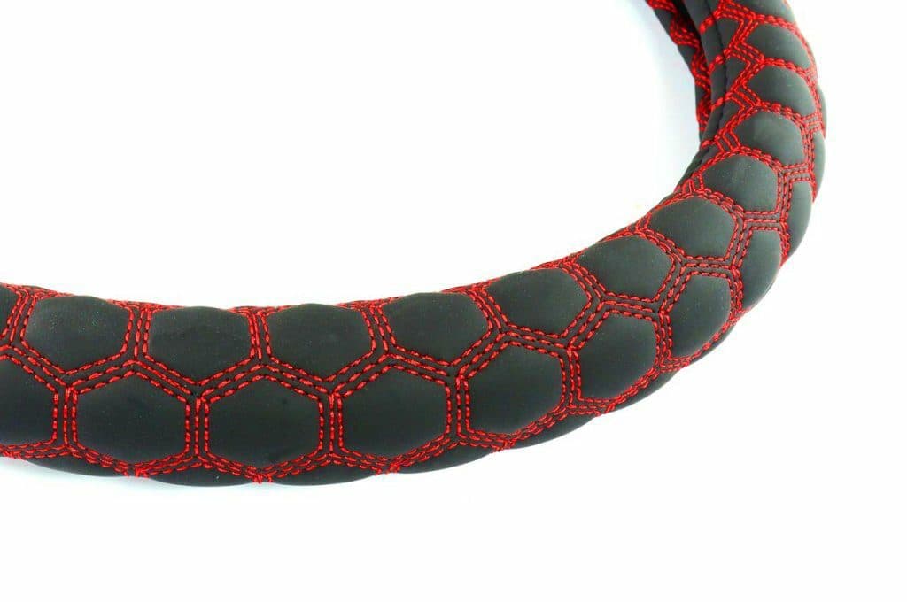 Potah volantu plástev s prošitím UNI 37-39cm - černý - náhled 2