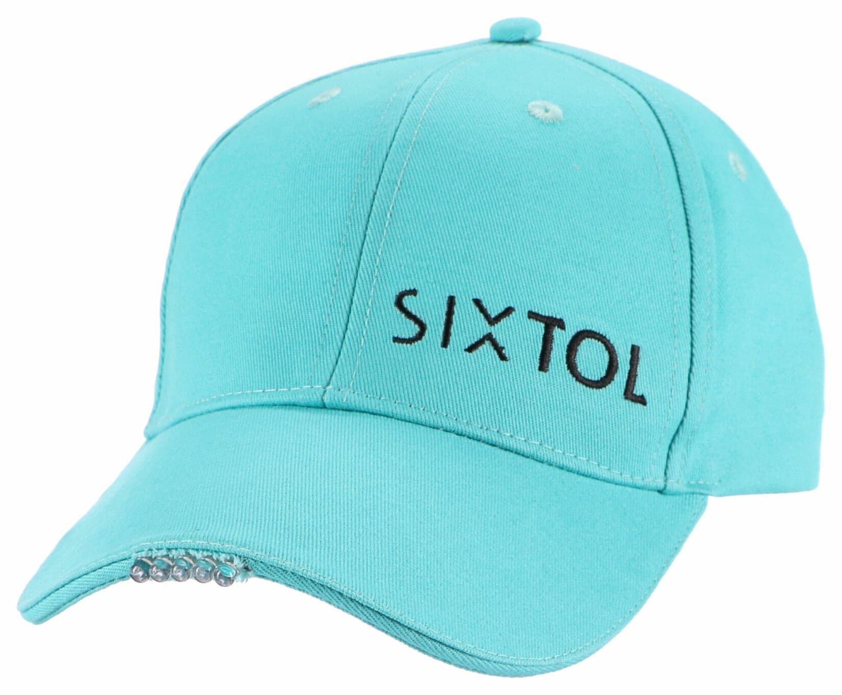 Kšiltovka s LED světlem B-CAP 25lm, nabíjecí, USB, univerzální velikost, tyrkysová SIXTOL - náhled 2