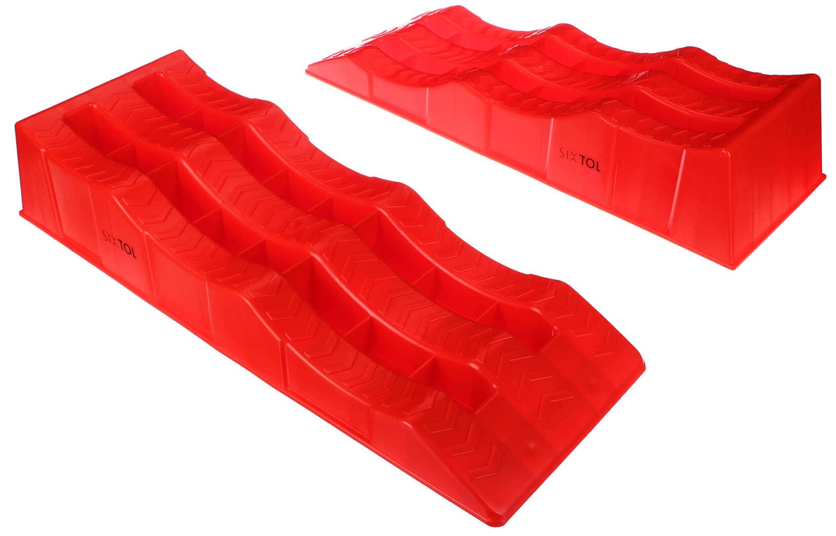 Nájezdové rampy pro auto MECHANIC CAR RAMP 5T, 2ks, červená SIXTOL - náhled 2