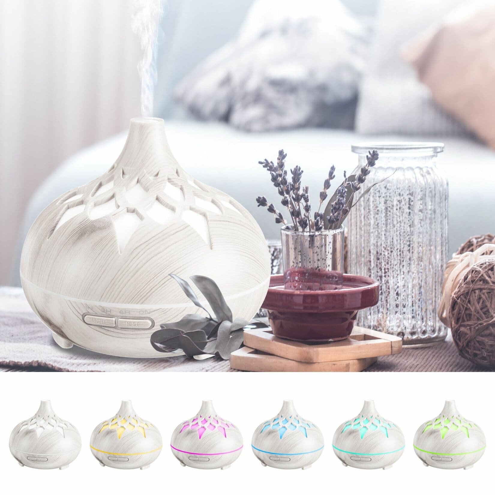 Aroma difuzer Palm bílé dřevo 500ml SIXTOL - náhled 3