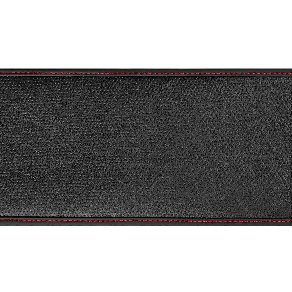 Kožený perforovaný potah volantu s červeným  obšitím  M - O 38/40 cm - náhled 2