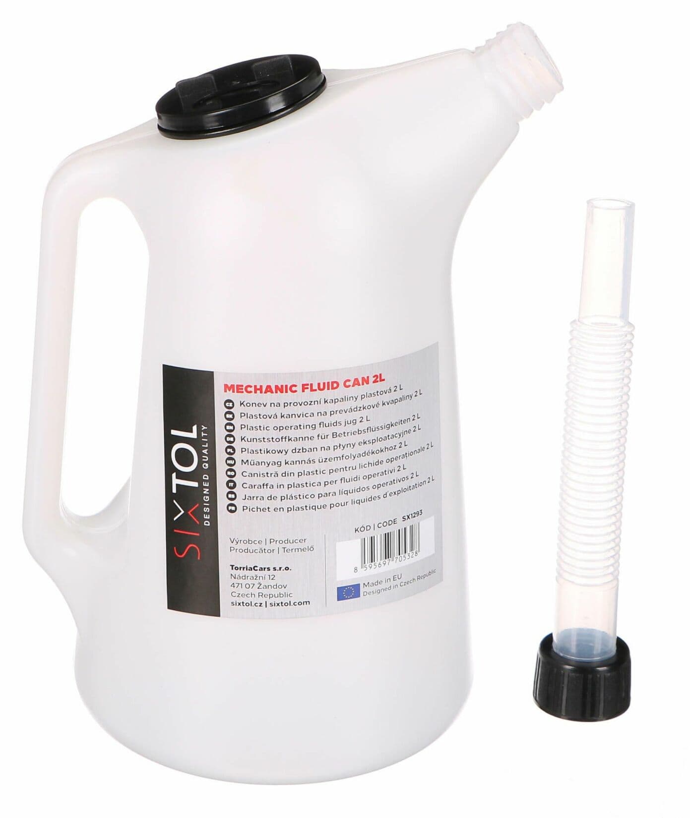 Konev na provozní kapaliny plastová MECHANIC FLUID CAN 2L SIXTOL - náhled 2
