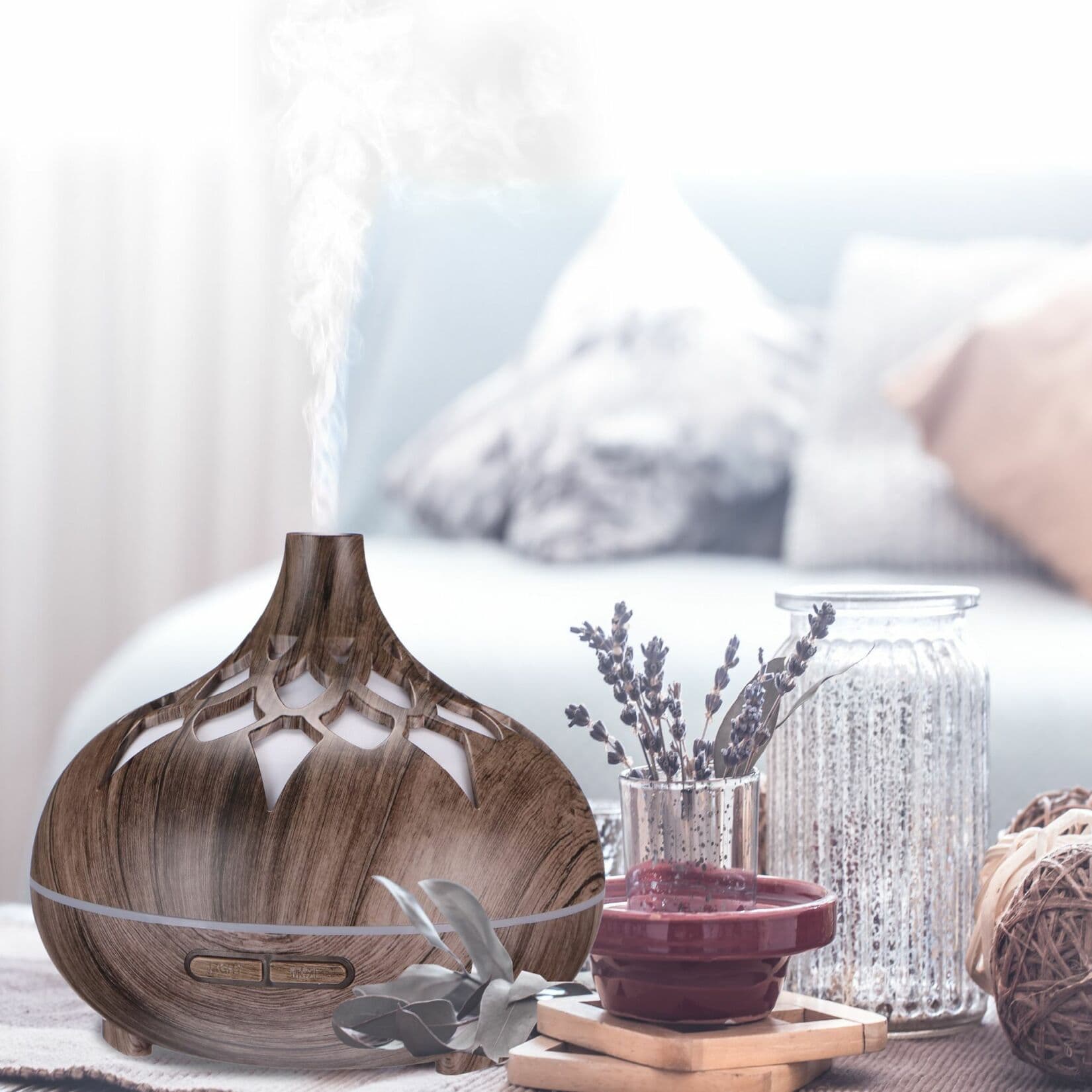 Aroma difuzer Palm šedé dřevo 500ml SIXTOL - náhled 4