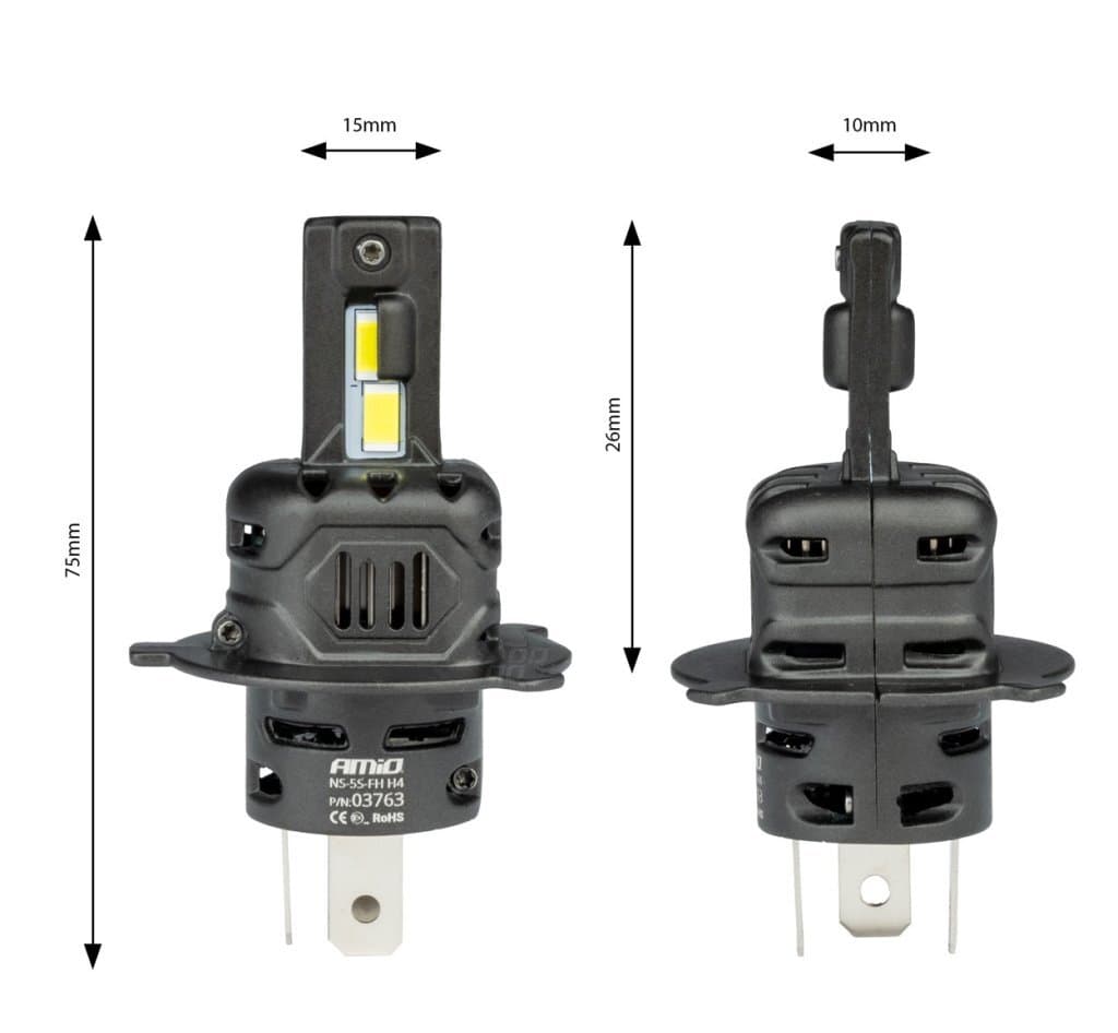 LED autožárovky H4/H19 X4 Aviator, bílá, 12V, 6500K, 44W - 2ks - náhled 3