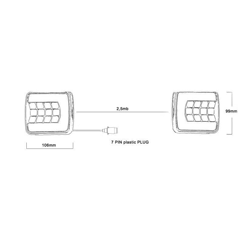 Sdružená LED světla magnetická s kabelem 7,5m 7pin - náhled 3