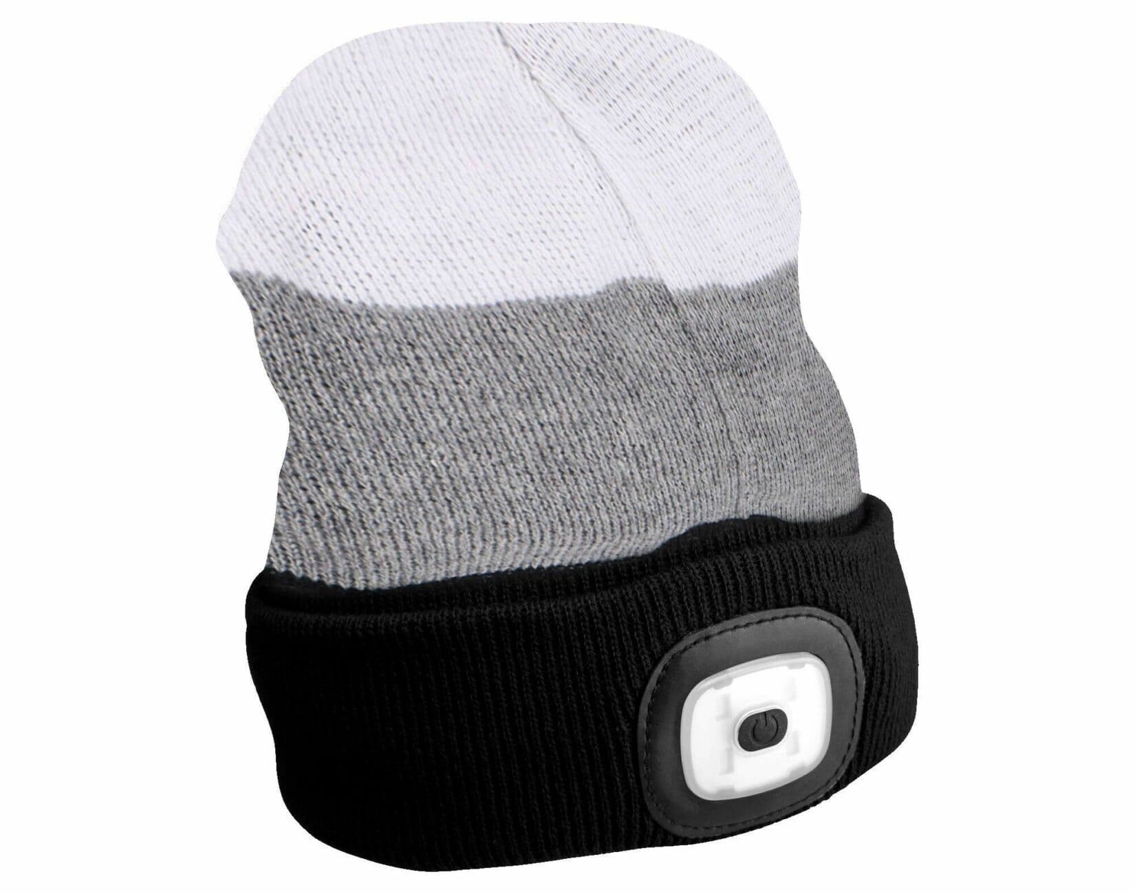 Čepice s čelovkou 180lm, nabíjecí, USB, univerzální velikost, bavlna/PE, černá/šedá/bílá SIXTOL - náhled 1