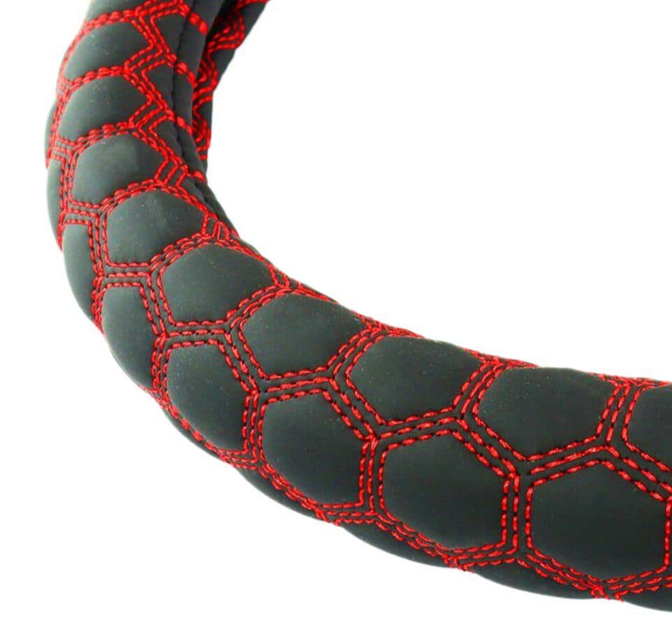 Potah volantu plástev s prošitím UNI 37-39cm - černý - náhled 3