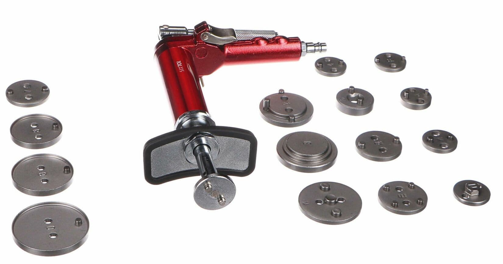 Pneumatický stlačovák brzdových pístů MECHANIC BRAKE SET PNEU 16, sada 16ks SIXTOL - náhled 2