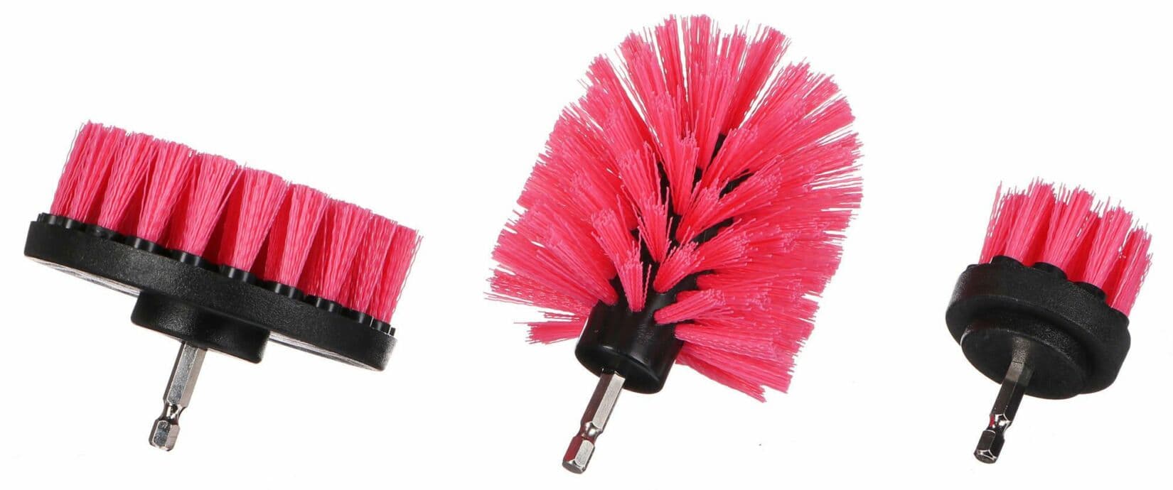 Sada kartáčů na vrtačku pro čištění auta CAR DETAILING DRILL BRUSH PINK 3, 3ks SIXTOL - náhled 2