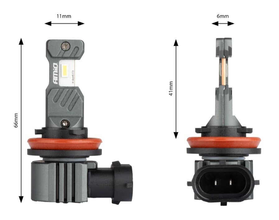 LED autožárovky H8 H9 H11 H16 bílá Canbus, 12V, 60W, 5600 lm - 2 ks - náhled 4