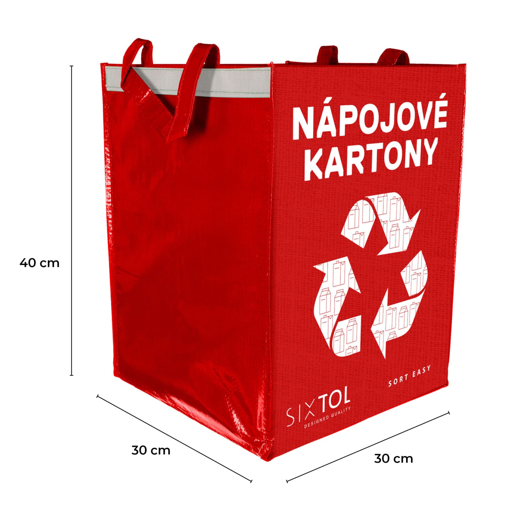Taška na tříděný odpad SORT EASY CARTON, 30x30x40cm, 36l SIXTOL - náhled 5