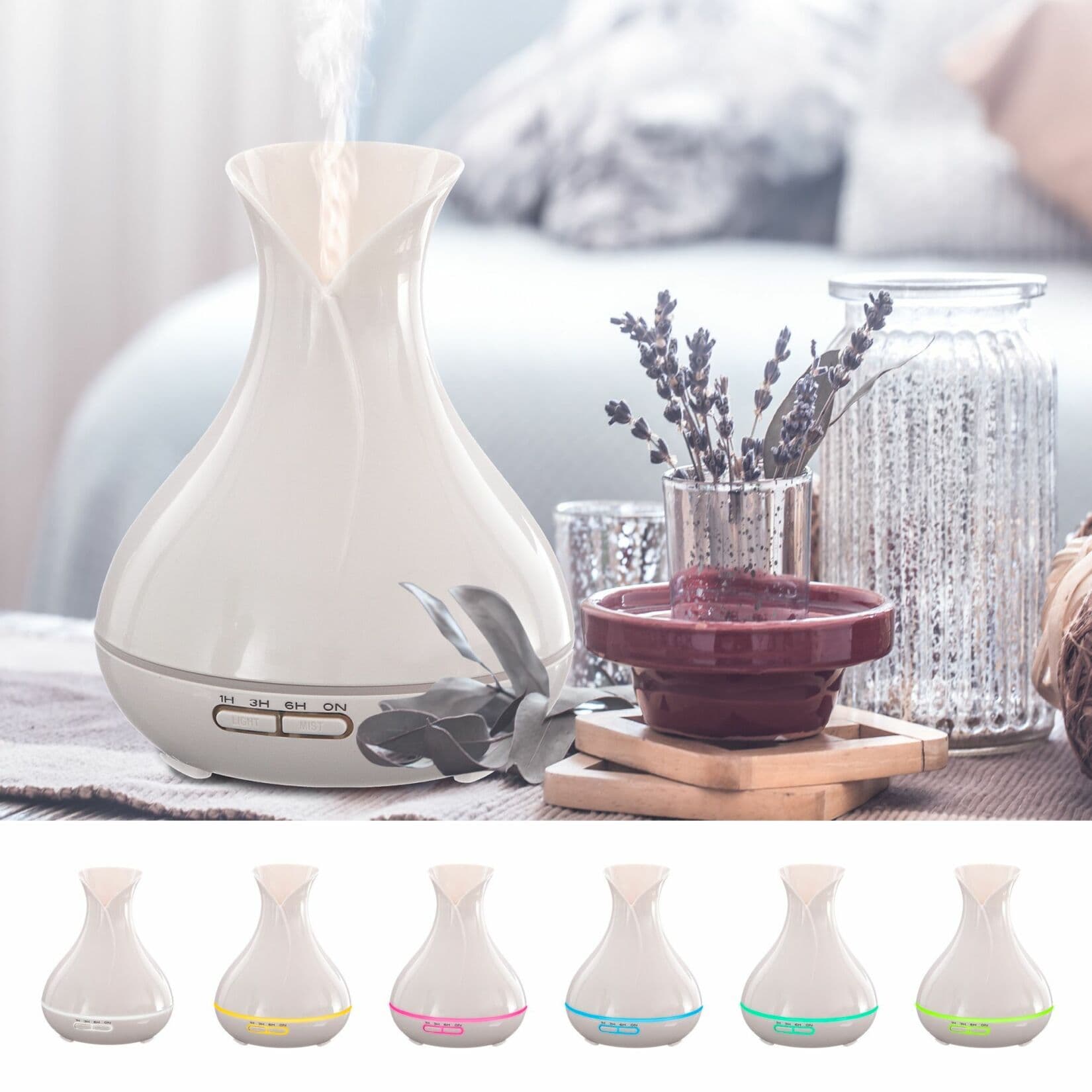 Aroma difuzer Vulcan bílý lesk 350ml SIXTOL - náhled 5