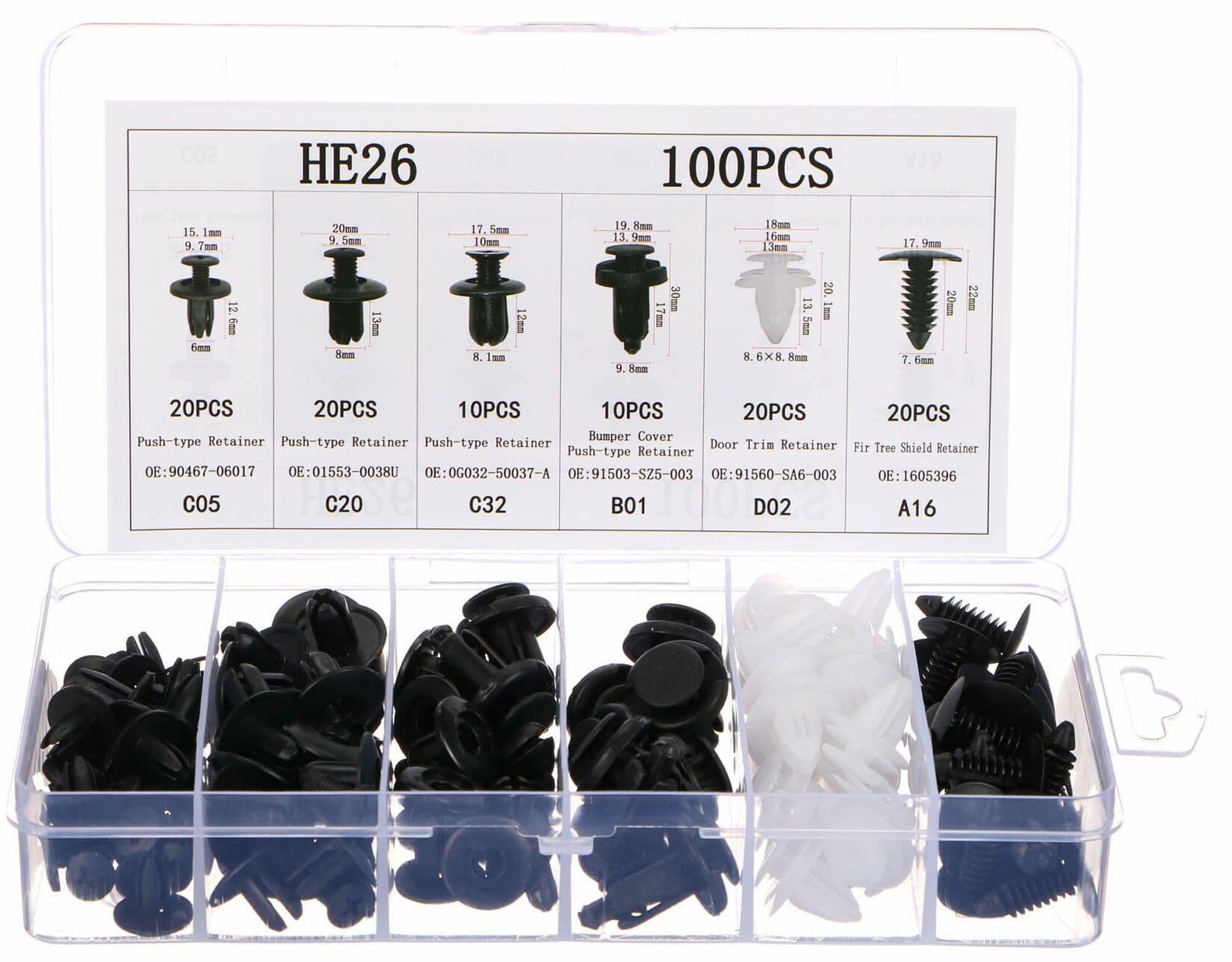 Sada spon, příchytek a kolíků pro čalounění vozidel MECHNIC TRIM CLIP SET 100 SIXTOL - náhled 3