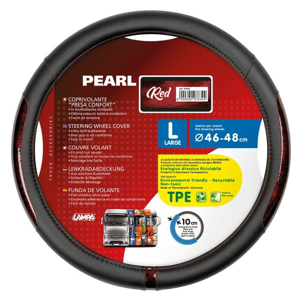 Potah volantu TRUCK Pearl Red Skeentex - L  46 - 48 cm
