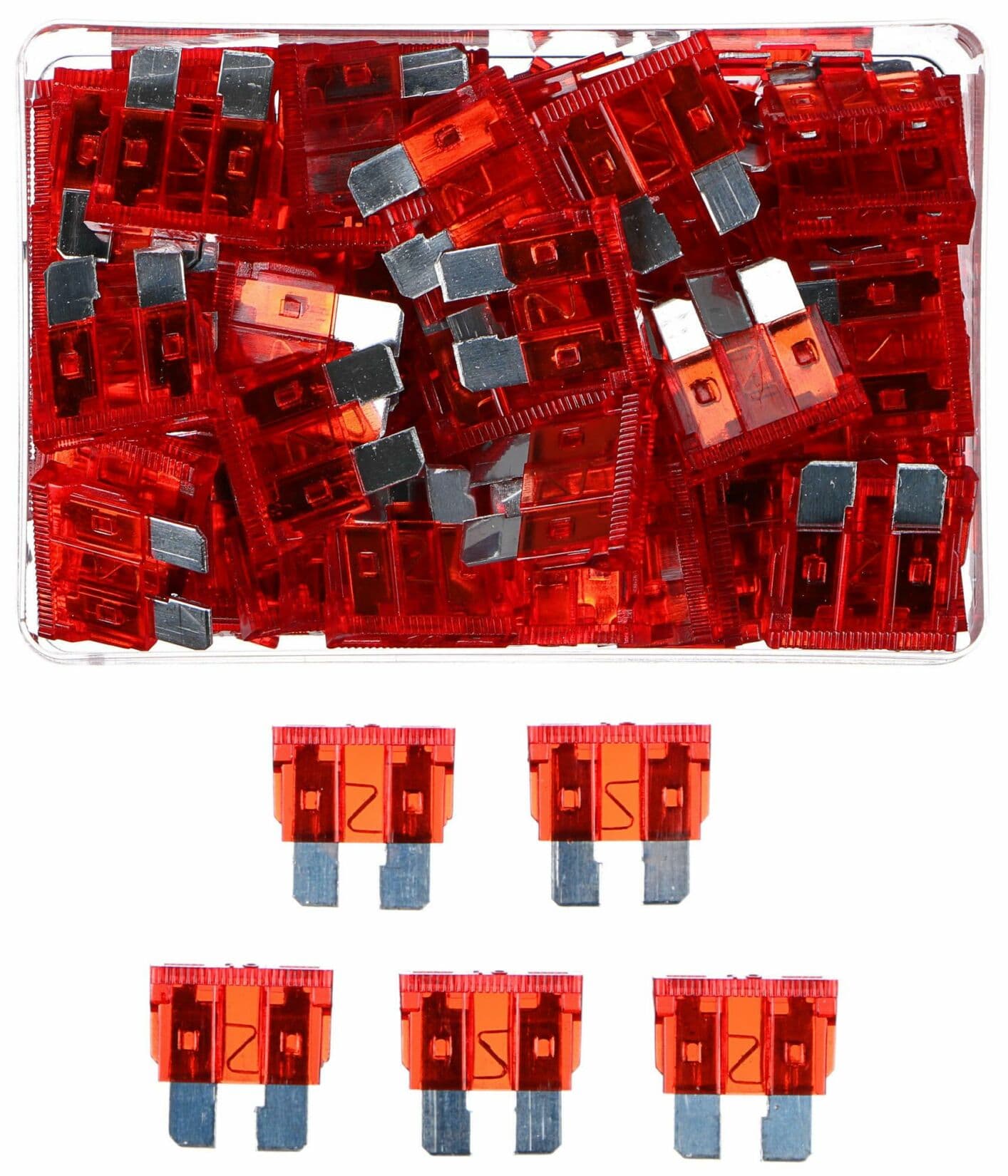Sada nožových automobilových pojistek MECHANIC FUSE SET 10A, 100ks SIXTOL - náhled 2