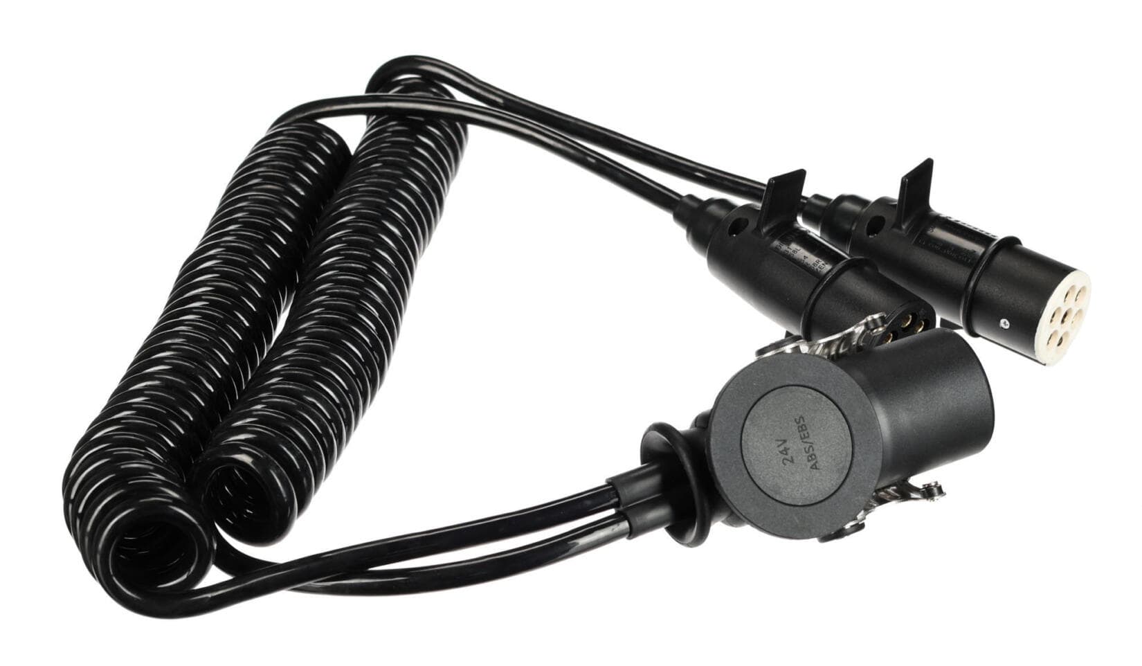 Propojovací spirálový adaptér z 15pin na 2x 7pin zástrčku (S+N) TRAILER CABLE 9, 24V, 3,5m SIXTOL - náhled 4